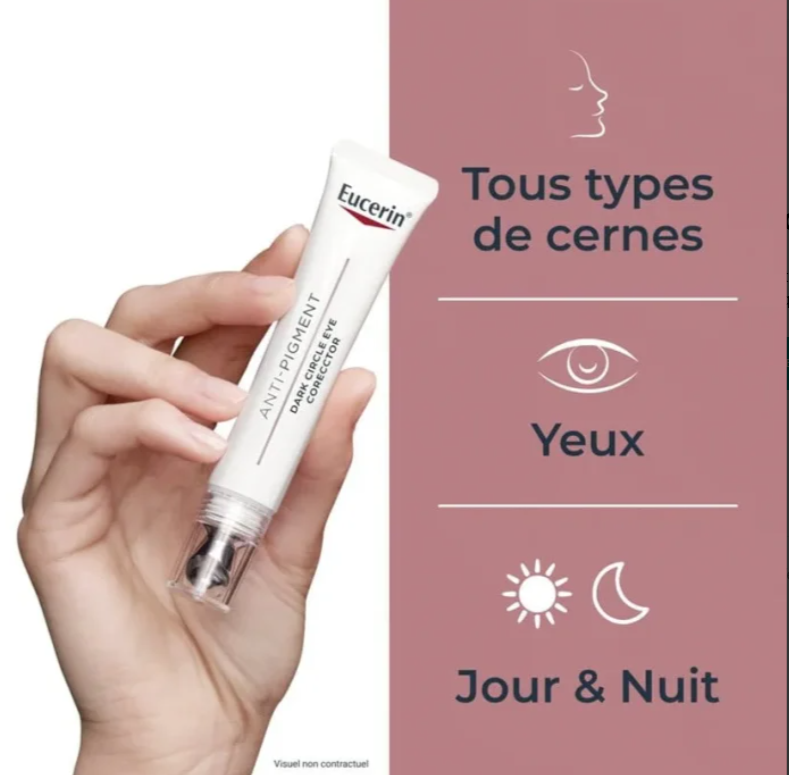 Eucerin Anti-Pigment Soin Contour des Yeux Illuminateur – Réduit Cernes, Poches et Ridules