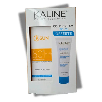 Pack KALINE K-SUN Crème Invisible SPF 50 Peaux Normales à Sèches = K-Aqua Cold Cream Offert