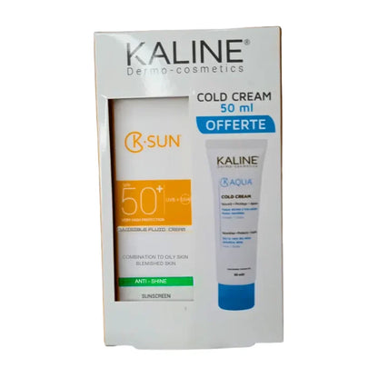 Kaline pack K-Sun écran solaire Invisible Peaux Mixtes a Grasses spf 50 = k.aqua Cold Creme Offert